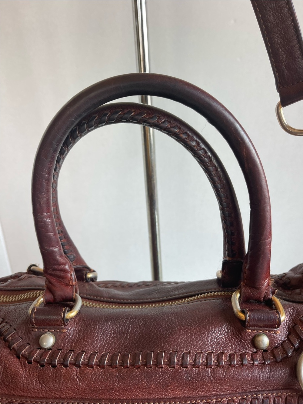 Rebecca Minkoff MBA Brown  Leather Satchel Bag Crossbody Purse - Picture 4 of 15